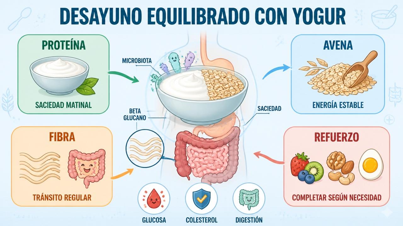Proteína, avena, fibra y refuerzos convierten esta mezcla en una base equilibrada.