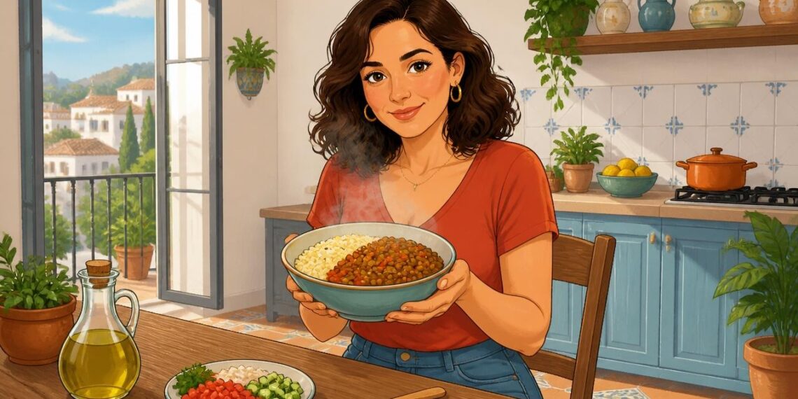 Lentejas con arroz, una combinación vegetal muy completa para el plato diario.