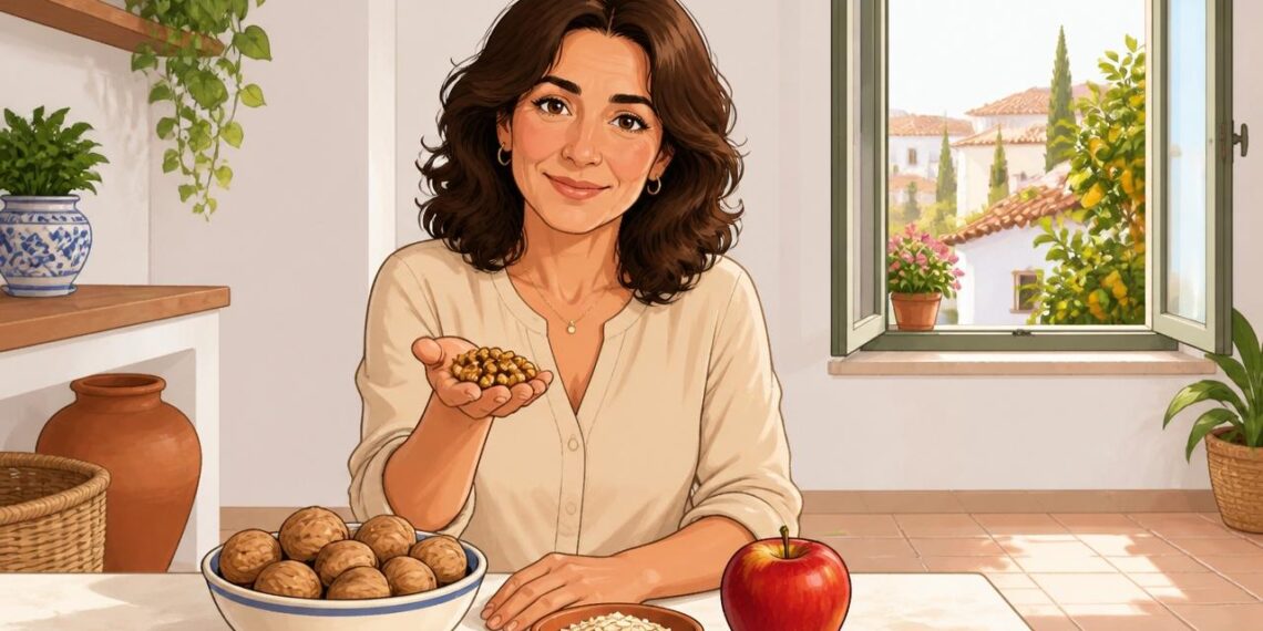 Un puñado de nueces aporta grasas saludables con valor cardioprotector diario.