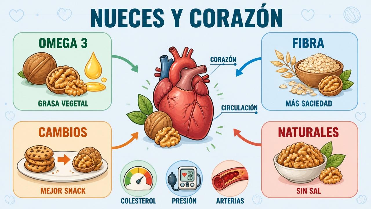 Omega 3, fibra, sustitución inteligente y formato natural favorecen la salud cardiovascular.