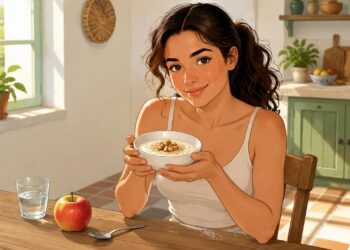 Un bol con yogur, avena y nueces ayuda a mantener la saciedad matinal.