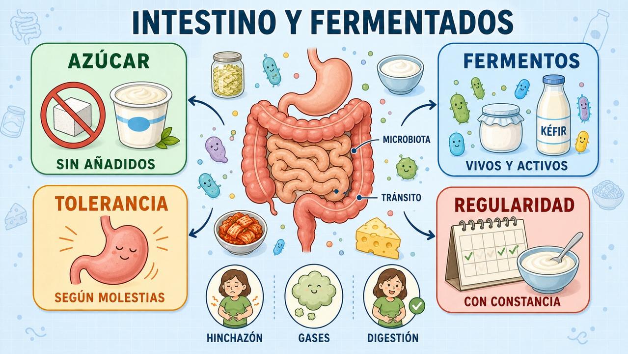 Cuatro claves para elegir fermentados y cuidar mejor la microbiota intestinal.