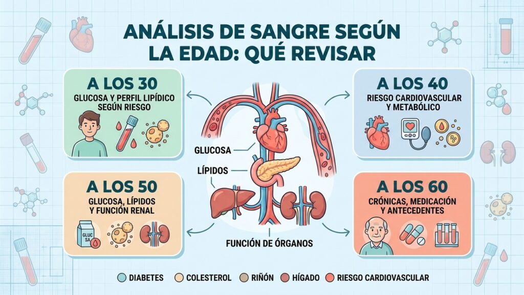 La edad orienta los análisis, pero los antecedentes y factores de riesgo determinan cuáles son necesarios.