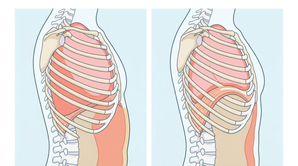Si respiras solo con el pecho, practica respirar de forma más profunda y consciente