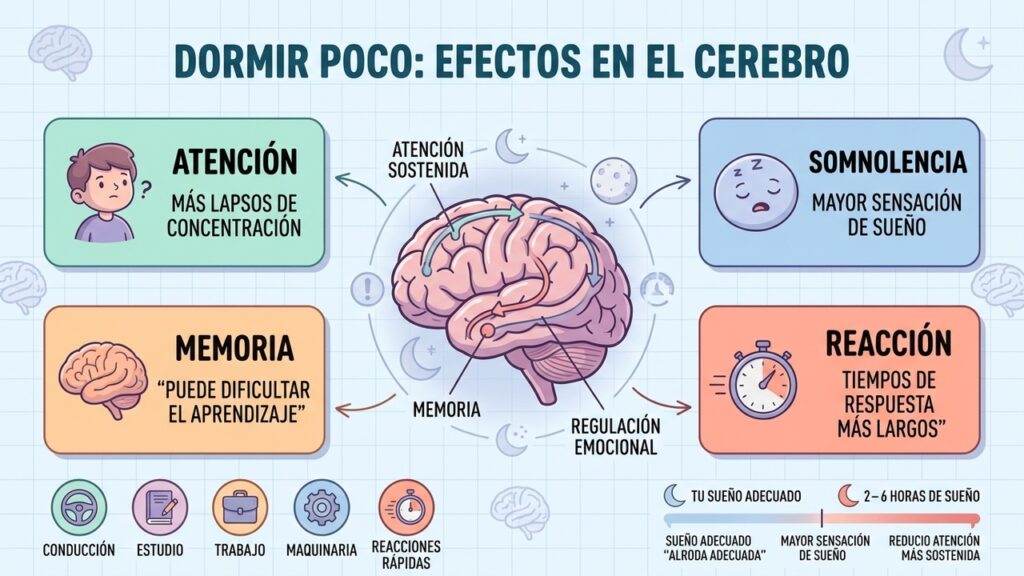 Dormir menos puede cambiar tu atención al día siguiente