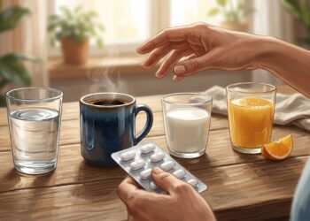 El agua suele ser la opción más segura para tomar medicamentos y evitar interacciones.