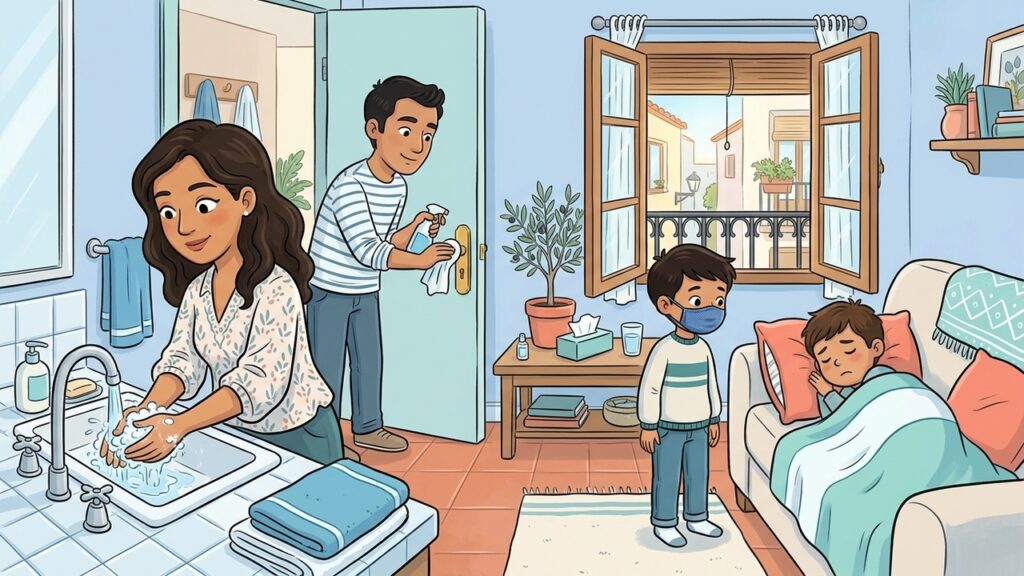 Higiene de manos, ventilación y limpieza reducen el contagio de virosis dentro del hogar.