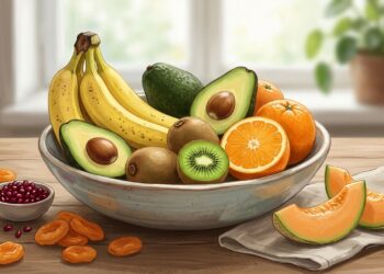 Siete frutas ricas en potasio para complementar una dieta favorable a la presión arterial.