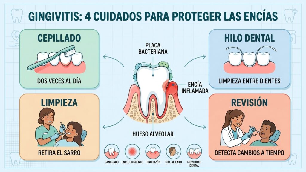 El sangrado frecuente al cepillarse puede ser una primera señal de gingivitis.