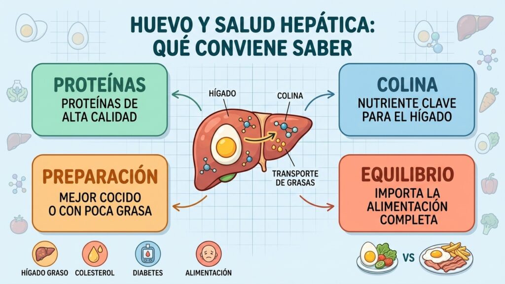 El huevo puede formar parte de una alimentación equilibrada que cuide la salud hepática.