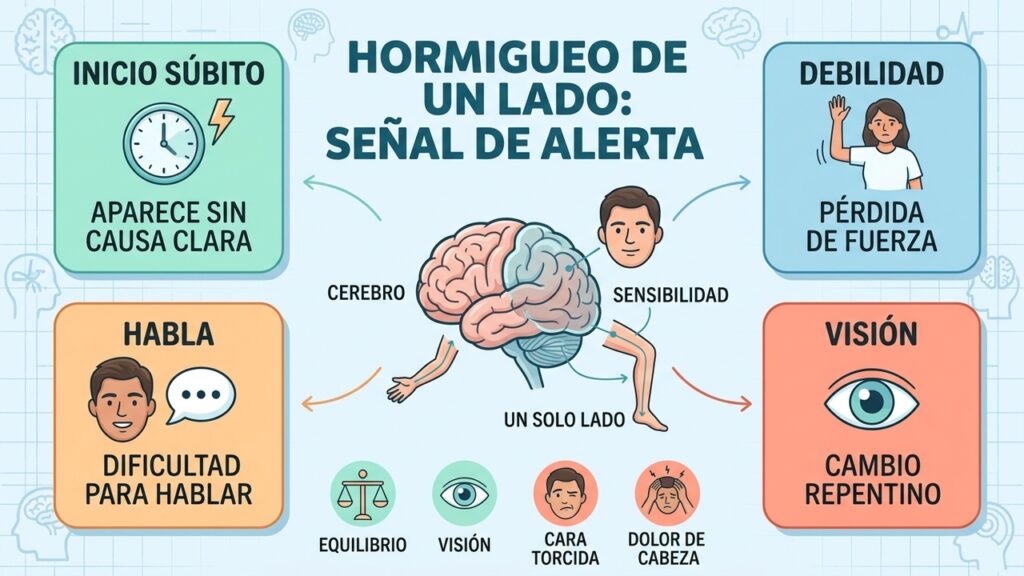 El hormigueo repentino de un lado puede ser una señal de alarma ante un ictus.