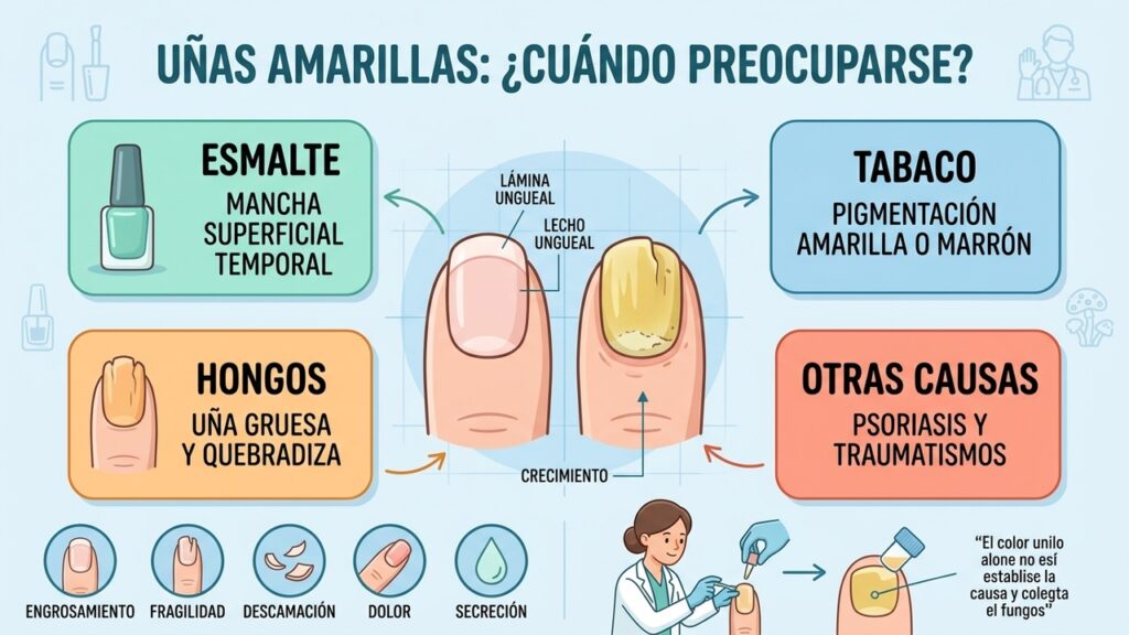 Uñas amarillas y las señales que debes vigilar