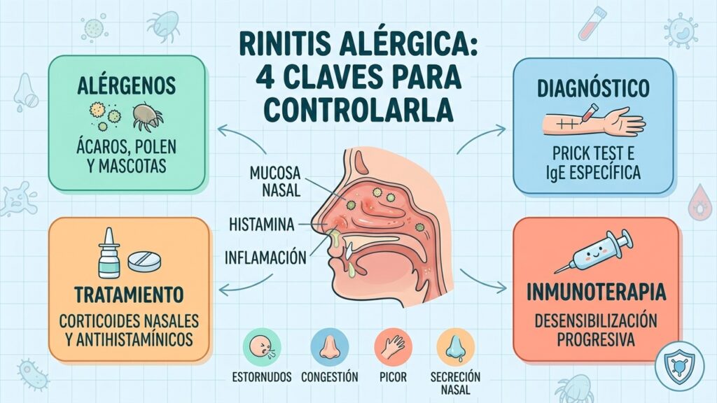 La rinitis alérgica puede afectar sueño, rendimiento y calidad de vida si no se controla.