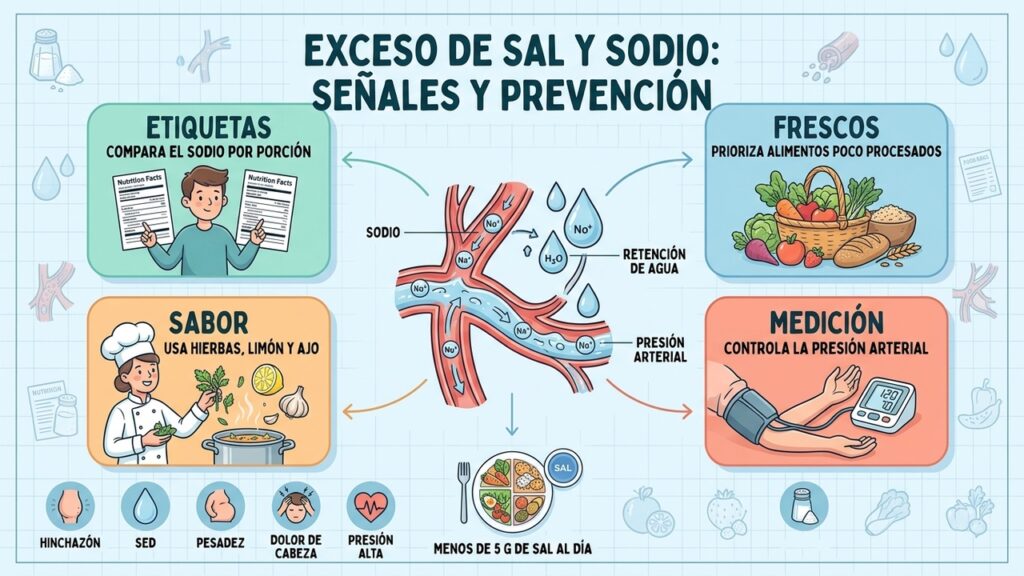 Exceso de sal y las señales que debes vigilar