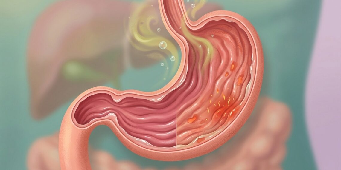 La gastritis inflama la mucosa gástrica y puede provocar ardor, náuseas y llenura.