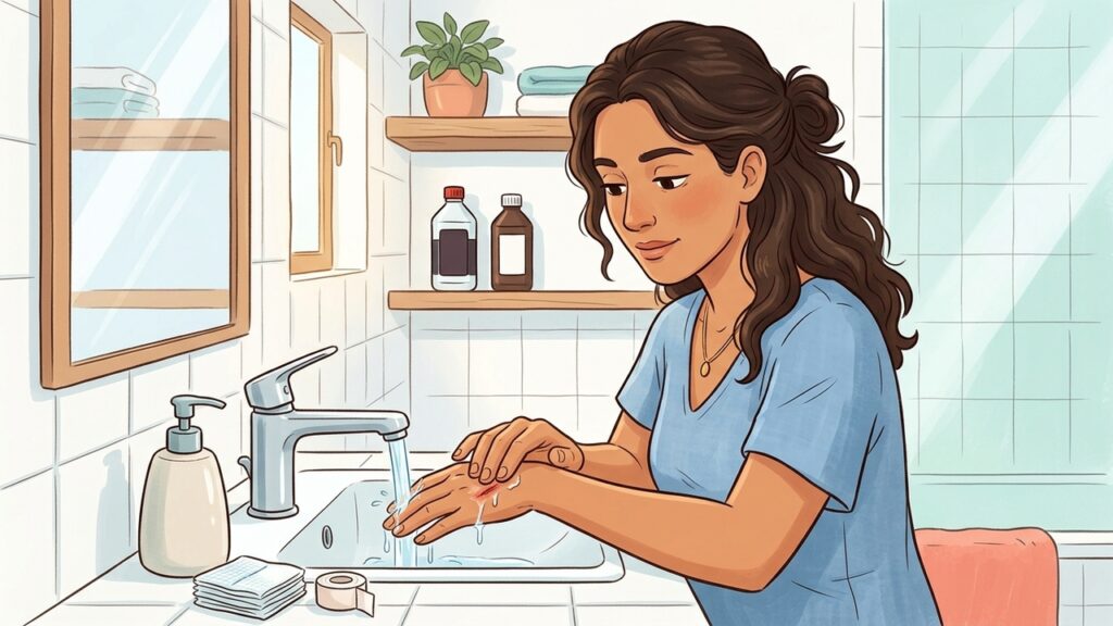 Para cortes superficiales, el agua corriente y la limpieza suave suelen ser opciones más adecuadas.