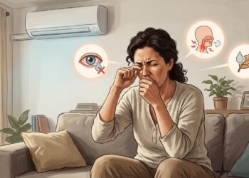 El aire acondicionado seco puede irritar ojos y vías respiratorias durante horas.