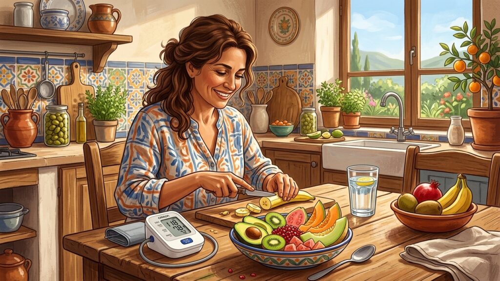 Siete frutas ricas en potasio para complementar una dieta favorable a la presión arterial.