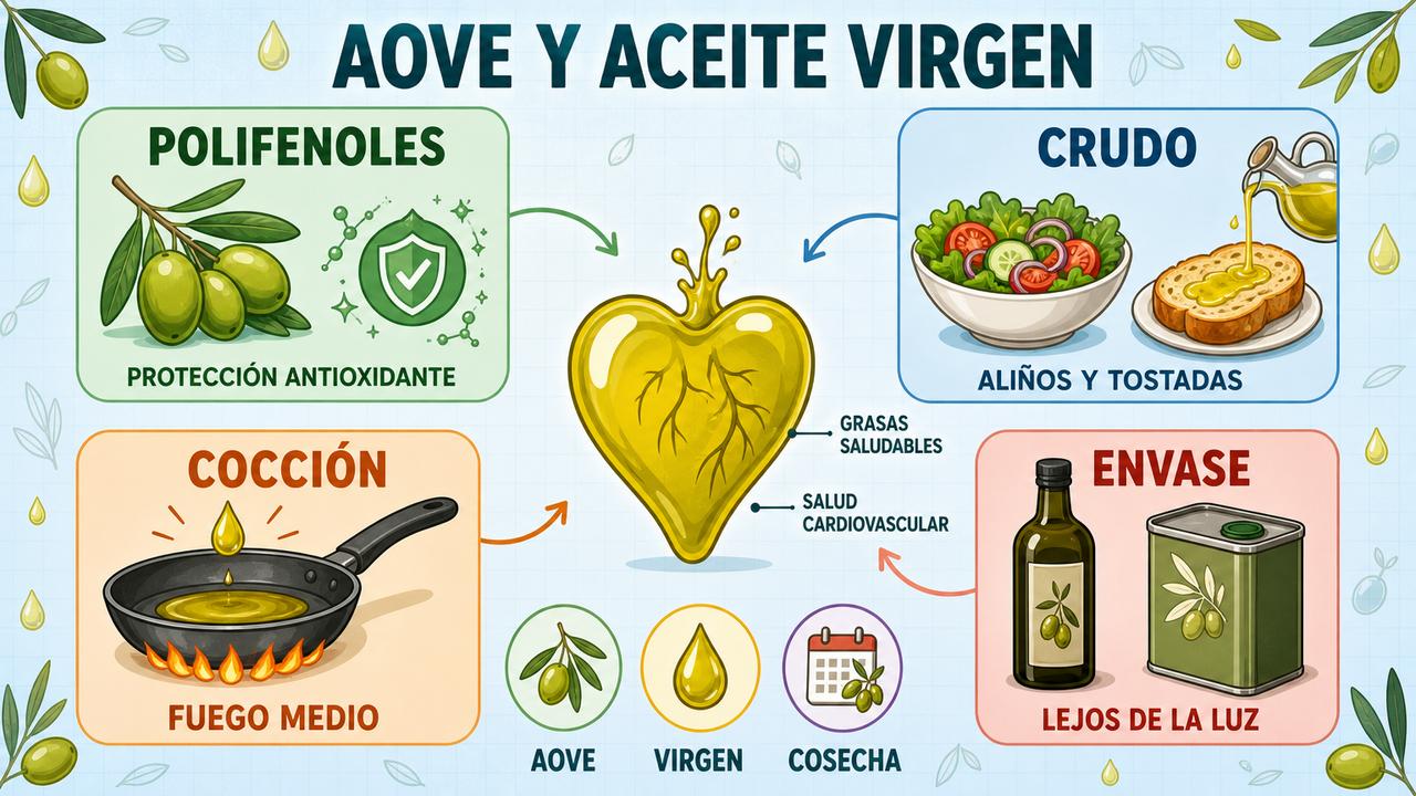 Polifenoles, uso en crudo, cocción suave y conservación guían la elección.