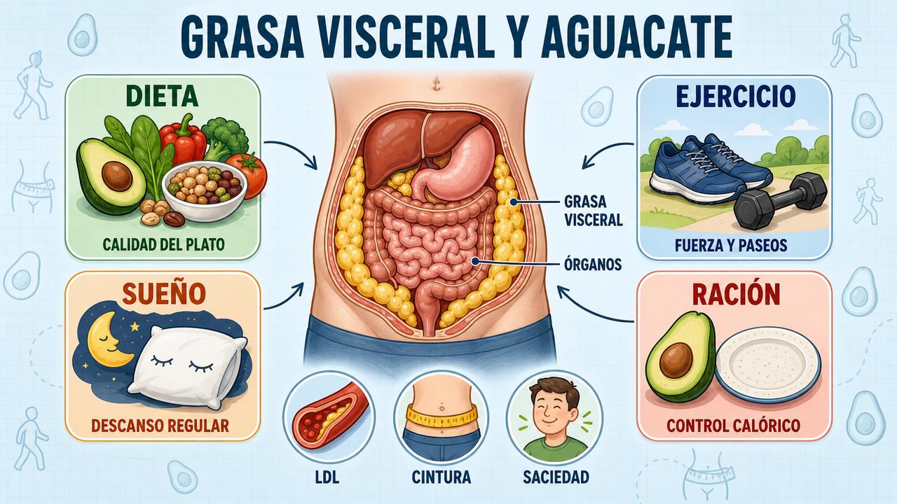 Dieta, ejercicio, sueño y ración influyen más en la grasa visceral.