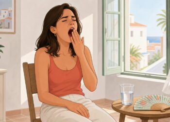 Los bostezos repetidos pueden relacionarse con cansancio, calor, tensión baja o respiración superficial.