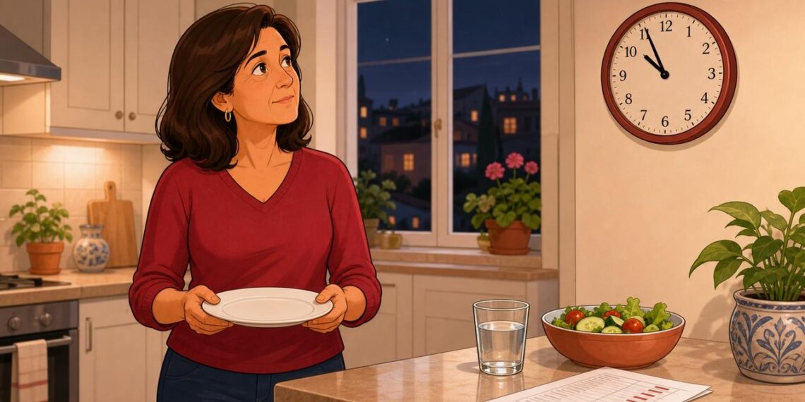 Cenar tarde puede elevar la glucosa en ayunas del análisis matutino.