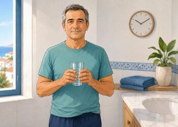 Hábitos diarios como hidratarse bien ayudan a cuidar la próstata después de los 50.