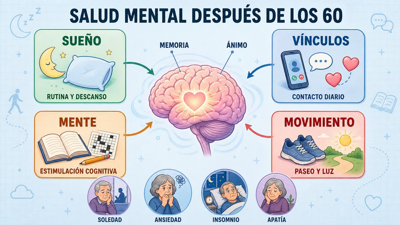 Sueño, vínculos, estimulación cognitiva y movimiento sostienen el bienestar emocional.