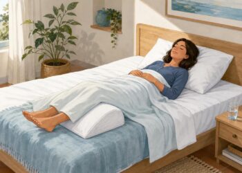 Dormir boca arriba con buen apoyo puede aliviar la tensión lumbar nocturna.