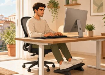 Una postura sentada bien ajustada ayuda a prevenir dolor cervical y lumbar.