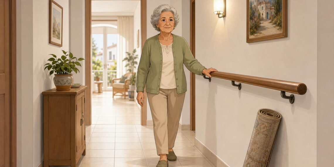 Adaptar pasillos y suelos reduce muchas caídas domésticas después de los 70.