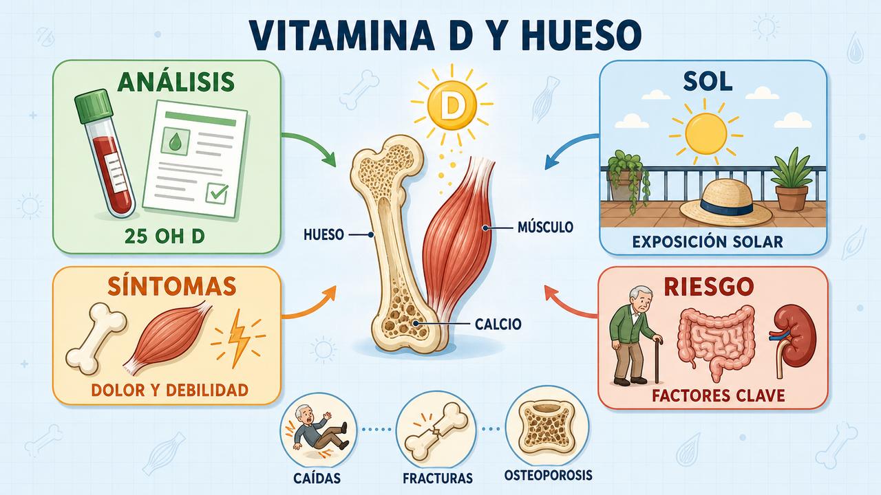 Análisis, sol, síntomas y riesgo guían la valoración clínica del déficit.