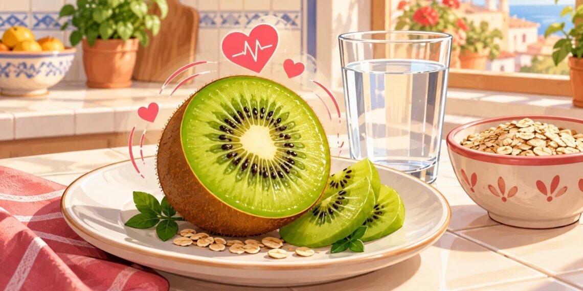 El kiwi destaca por su potasio y su encaje en desayunos cardiosaludables.