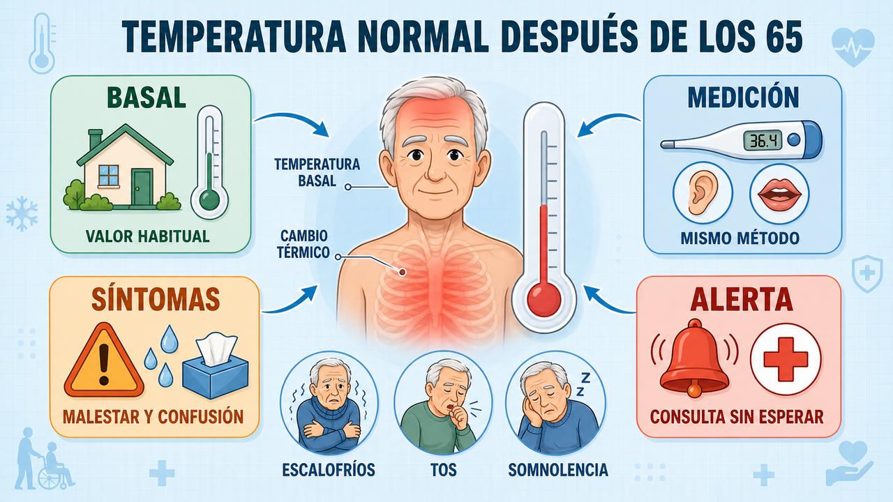 Basal, medición, síntomas y alerta orientan la fiebre en mayores.