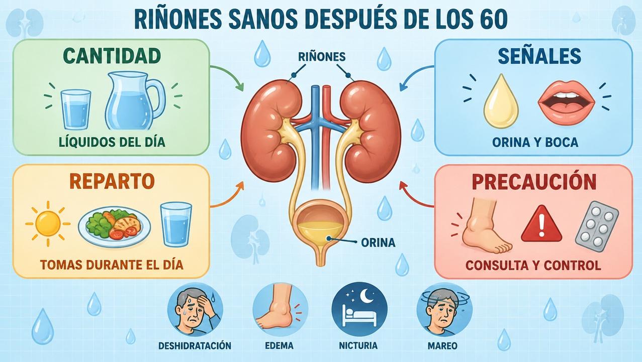 Cantidad, señales, reparto y precaución para una hidratación renal más segura.