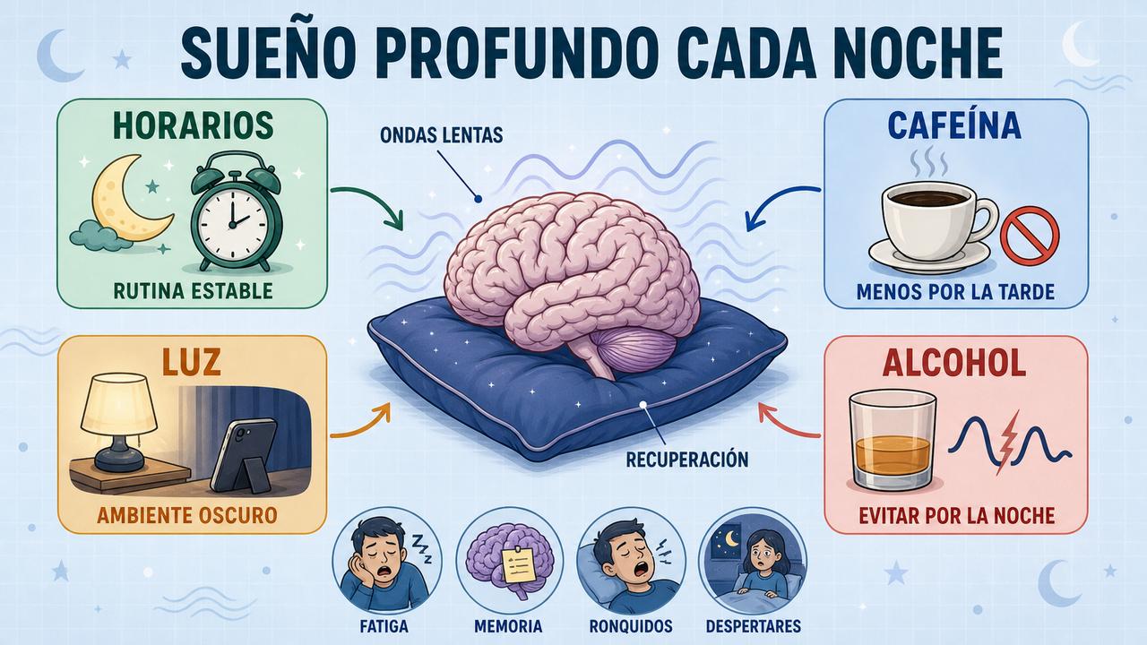 Horarios, cafeína, luz y alcohol influyen en el sueño profundo.