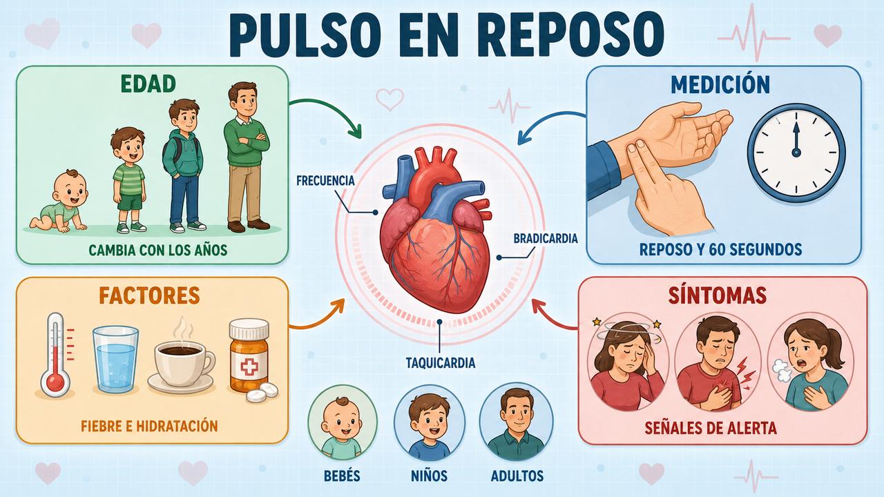 Edad, medición, factores y síntomas orientan la lectura correcta del pulso.