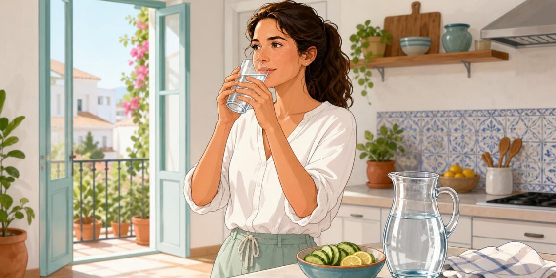 Beber más agua puede aliviar la sed y mejorar antes la hidratación.