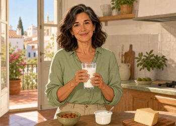 Un vaso de leche puede encajar en una pauta ósea equilibrada después de los 50.