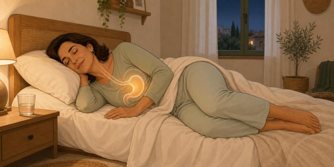 Dormir sobre el lado izquierdo puede aliviar el reflujo nocturno y el ardor.