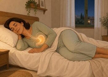 Dormir sobre el lado izquierdo puede aliviar el reflujo nocturno y el ardor.