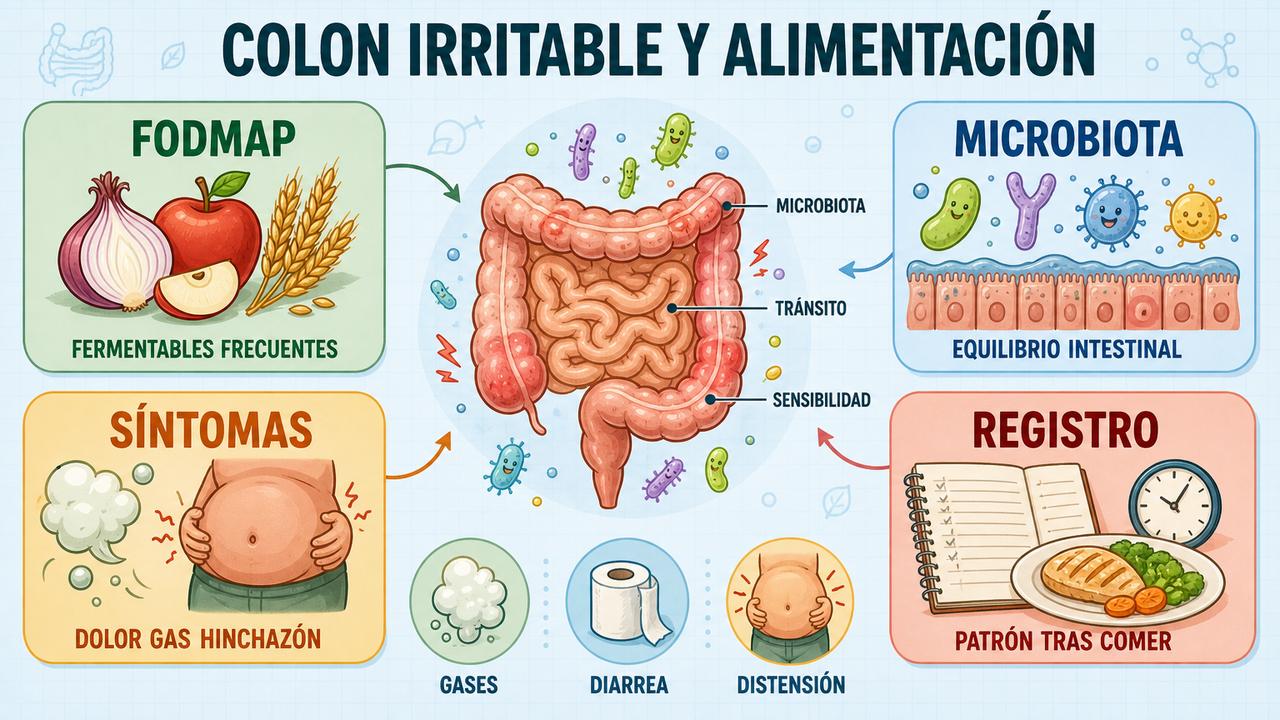FODMAP, microbiota, síntomas y registro alimentario orientan mejor el manejo digestivo.