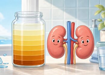 El color de la orina orienta sobre hidratación y salud renal.