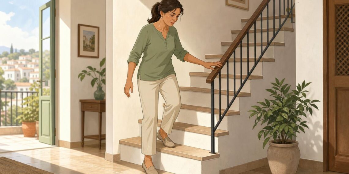 Bajar escaleras puede revelar debilidad del cuádriceps, no solo artrosis.