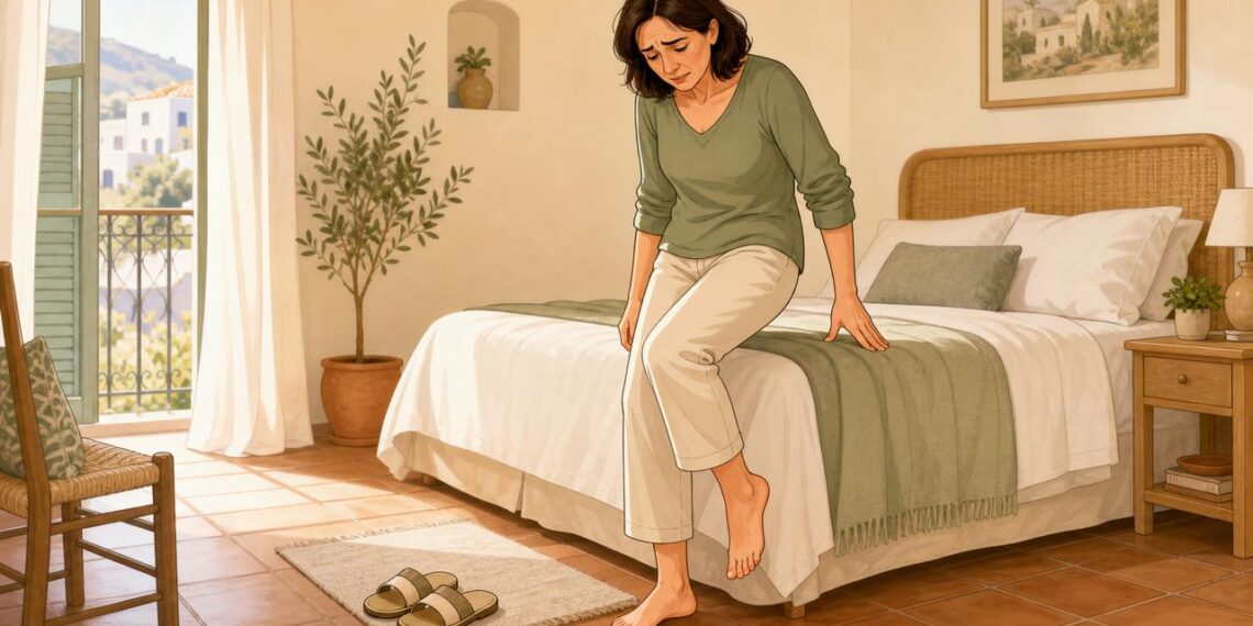 El dolor matutino en el talón puede indicar fascitis plantar.