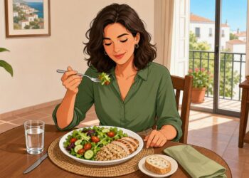 Empezar el plato por verduras puede suavizar los picos de glucosa.