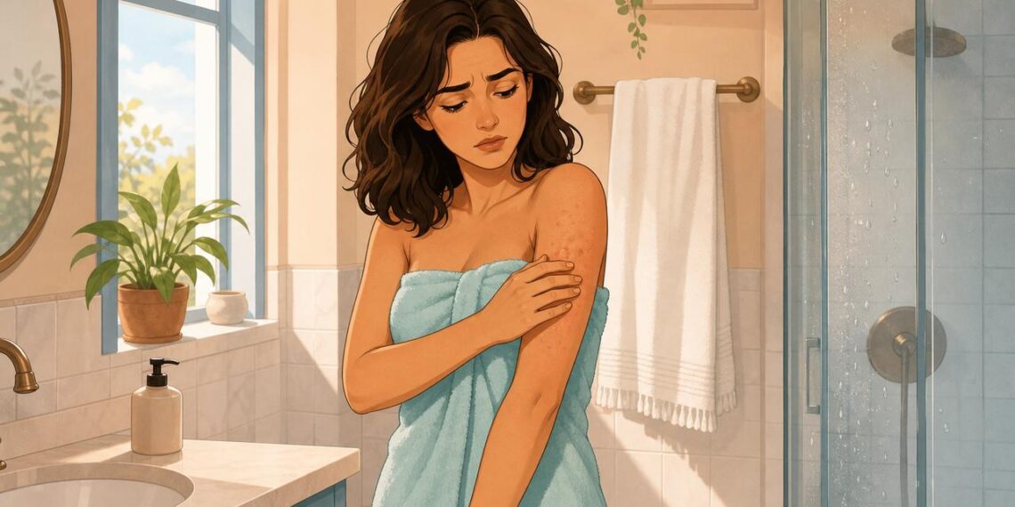 La irritación tras la ducha puede deberse al calor y la cal.