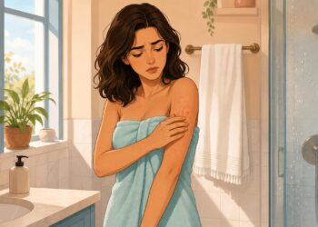 La irritación tras la ducha puede deberse al calor y la cal.