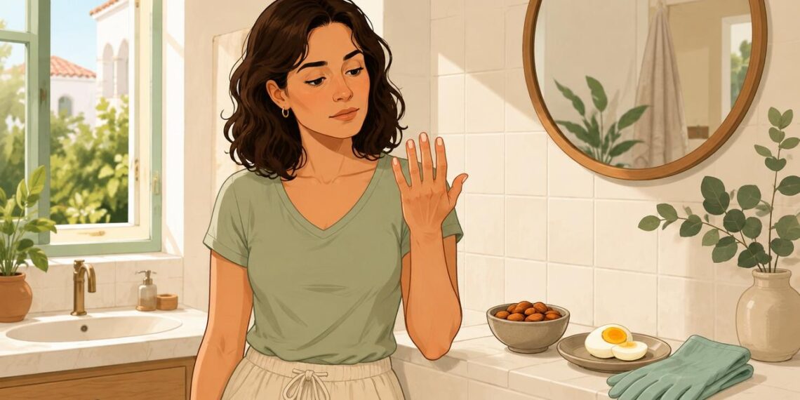 Las uñas frágiles pueden reflejar déficits de hierro, biotina y proteínas.