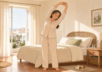 Un estiramiento suave al levantarse ayuda a reducir la rigidez matinal.